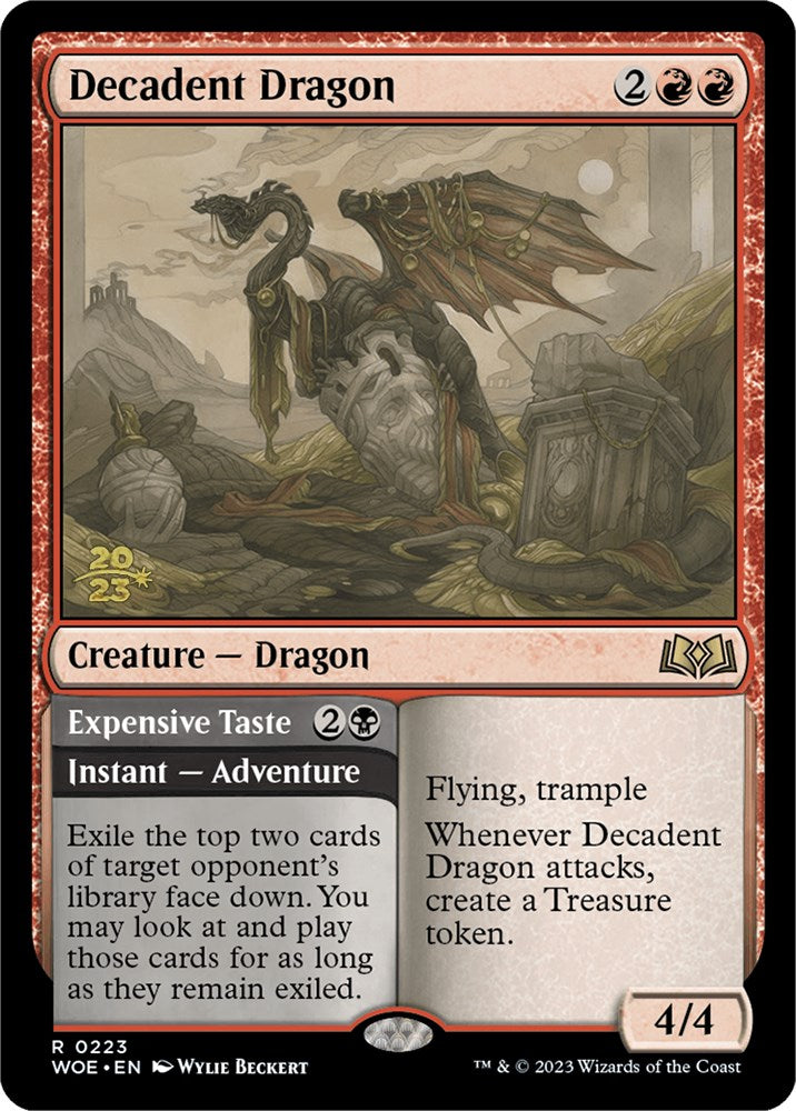 Decadent Dragon // Expensive Taste (Promo Pack) [Wilds of Eldraine Promos] | Mega City Incorporated