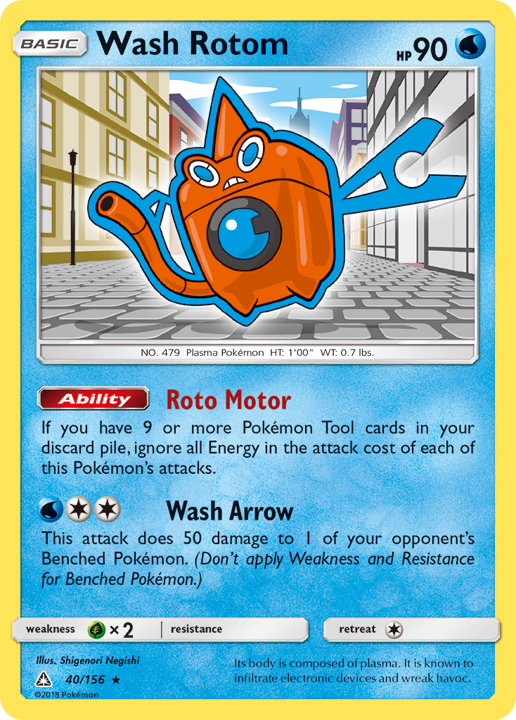 Wash Rotom (40/156) [Sun & Moon: Ultra Prism] | Mega City Incorporated