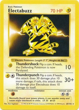 Electabuzz (20/102) [Base Set Shadowless Unlimited] | Mega City Incorporated