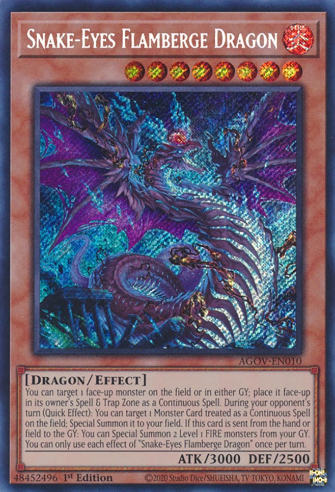 Snake-Eyes Flamberge Dragon [AGOV-EN010] Secret Rare | Mega City Incorporated