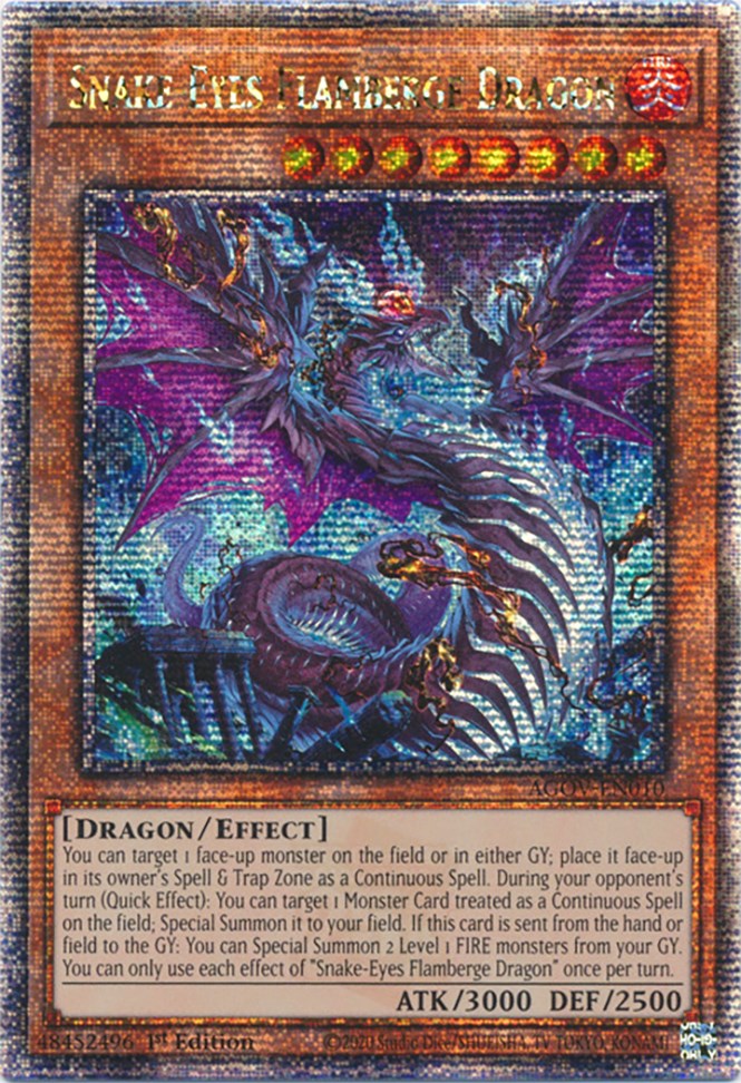 Snake-Eyes Flamberge Dragon (Quarter Century Secret Rare) [AGOV-EN010] Quarter Century Secret Rare | Mega City Incorporated