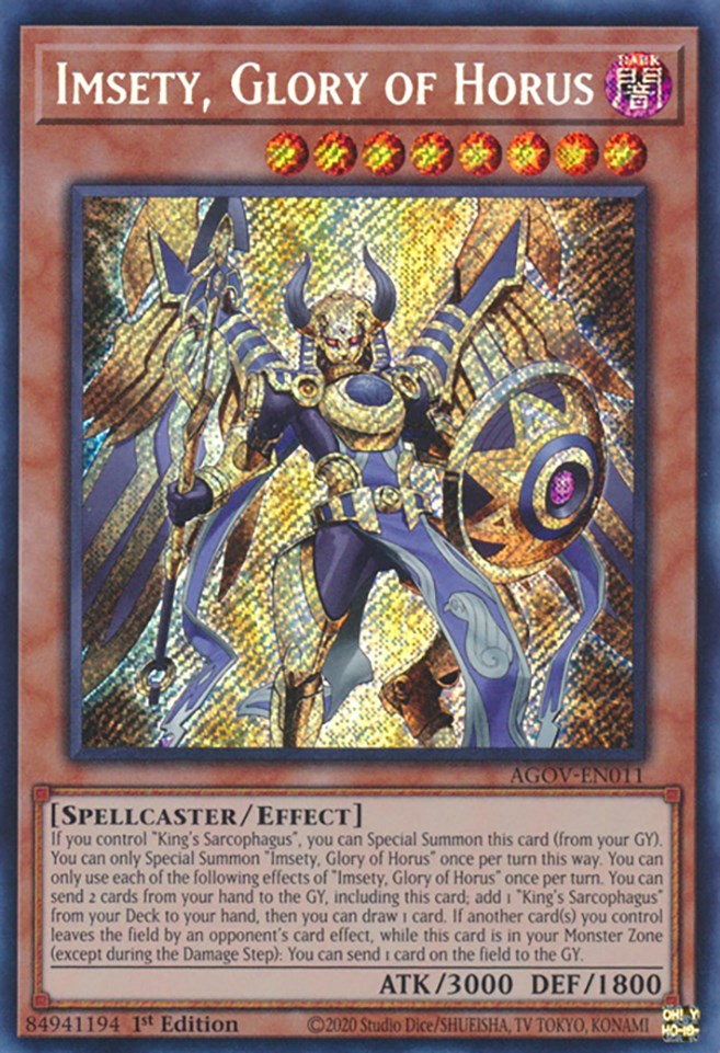 Imsety, Glory of Horus [AGOV-EN011] Secret Rare | Mega City Incorporated