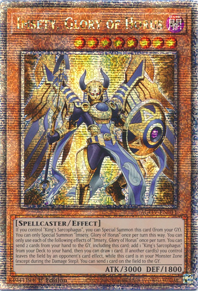 Imsety, Glory of Horus (Quarter Century Secret Rare) [AGOV-EN011] Quarter Century Secret Rare | Mega City Incorporated