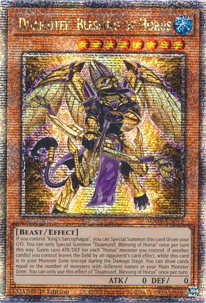 Duamutef, Blessing of Horus (Quarter Century Secret Rare) [AGOV-EN012] Quarter Century Secret Rare | Mega City Incorporated