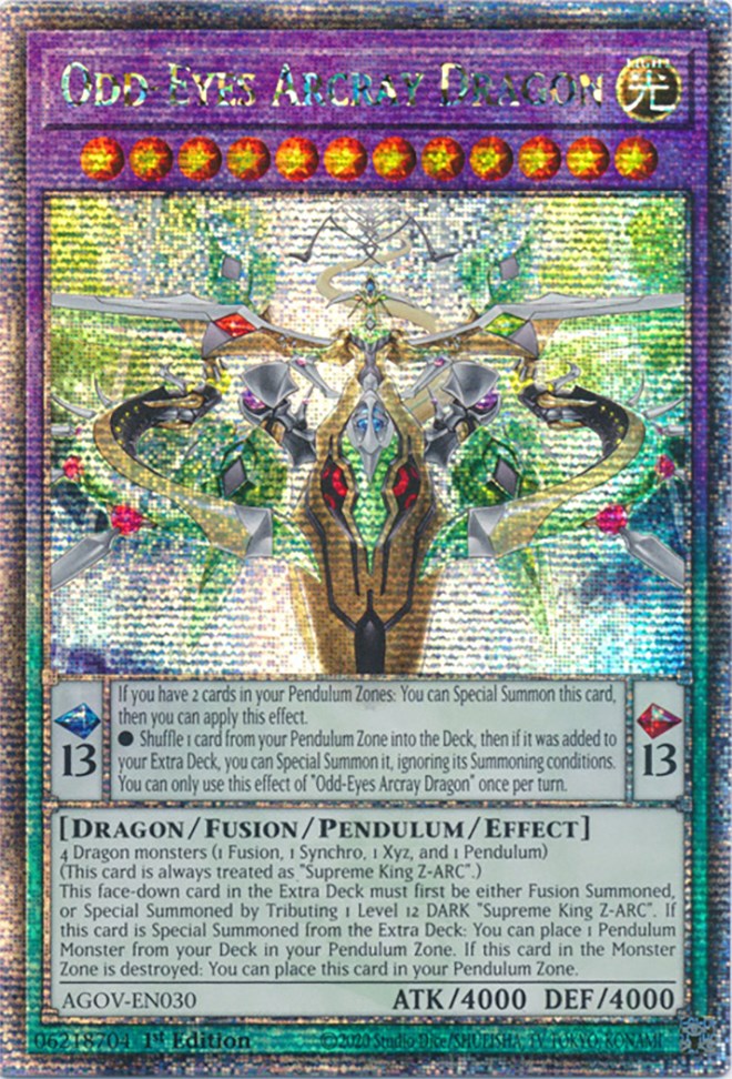 Odd-Eyes Arcray Dragon (Quarter Century Secret Rare) [AGOV-EN030] Quarter Century Secret Rare | Mega City Incorporated