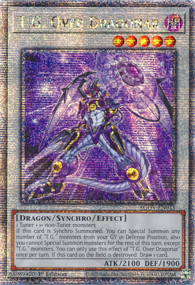 T.G. Over Dragonar (Quarter Century Secret Rare) [AGOV-EN035] Quarter Century Secret Rare | Mega City Incorporated