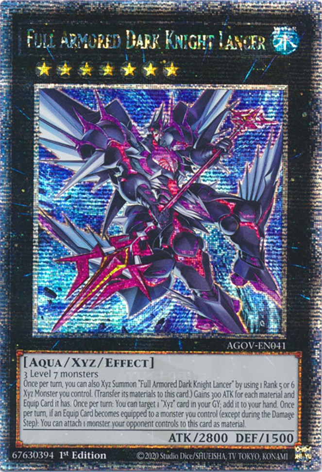 Full Armored Dark Knight Lancer (Quarter Century Secret Rare) [AGOV-EN041] Quarter Century Secret Rare | Mega City Incorporated