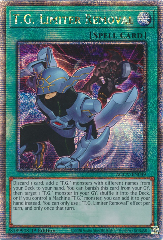 T.G. Limiter Removal (Quarter Century Secret Rare) [AGOV-EN049] Quarter Century Secret Rare | Mega City Incorporated