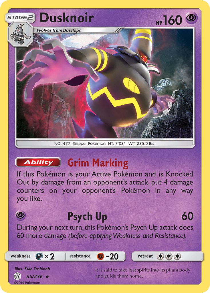 Dusknoir (85/236) (Prerelease Kit Exclusive) [Sun & Moon: Cosmic Eclipse] | Mega City Incorporated