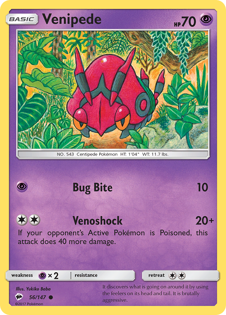 Venipede (56/147) [Sun & Moon: Burning Shadows] | Mega City Incorporated