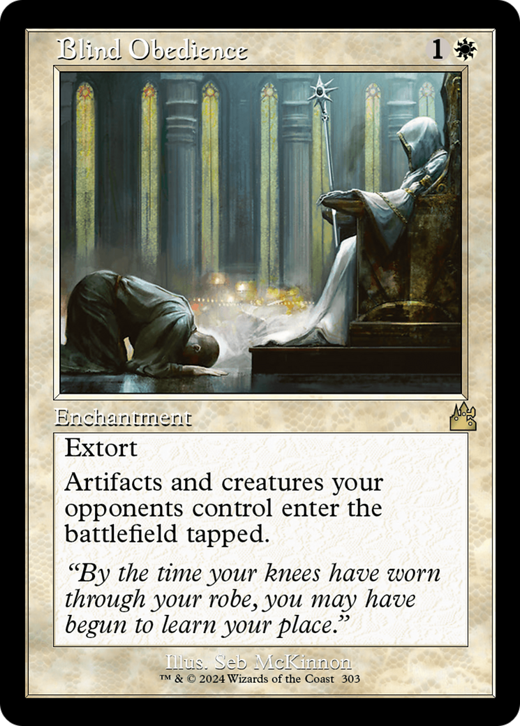 Blind Obedience (Retro Frame) [Ravnica Remastered] | Mega City Incorporated