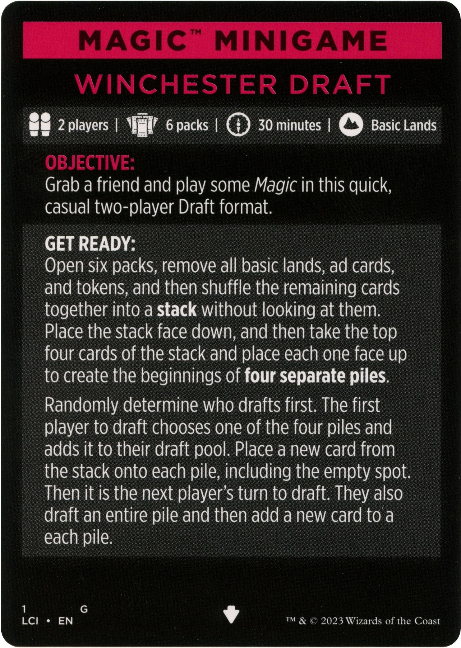 Winchester Draft (Magic Minigame) [The Lost Caverns of Ixalan Minigame] | Mega City Incorporated