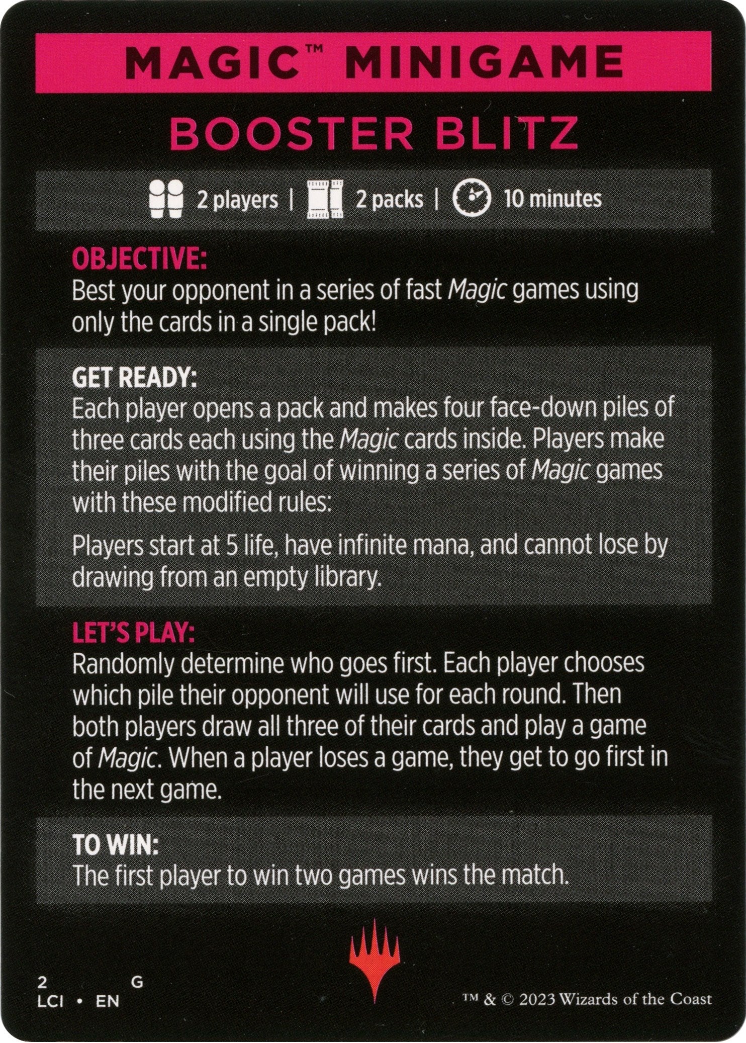 Booster Blitz (Magic Minigame) [The Lost Caverns of Ixalan Minigame] | Mega City Incorporated