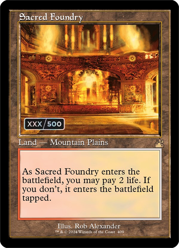 Sacred Foundry (Retro) (Serialized) [Ravnica Remastered] | Mega City Incorporated