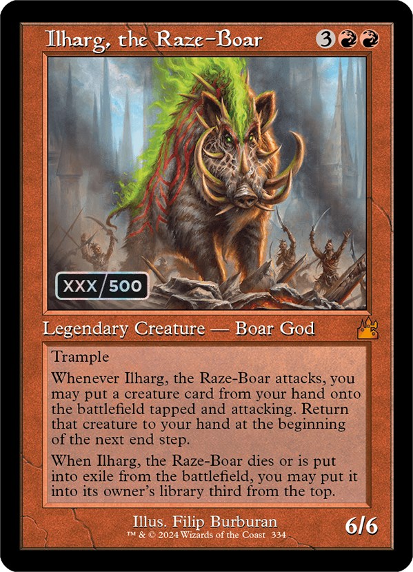 Ilharg, the Raze-Boar (Retro) (Serialized) [Ravnica Remastered] | Mega City Incorporated