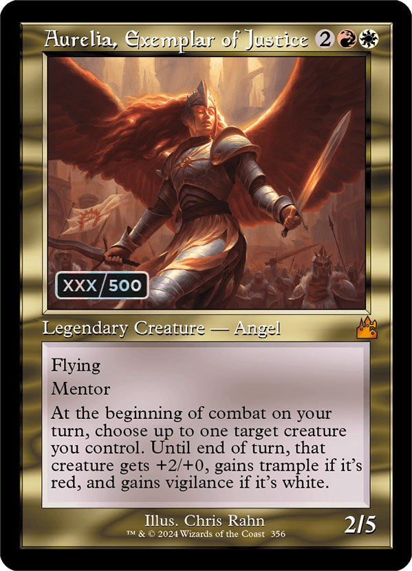 Aurelia, Exemplar of Justice (Retro) (Serialized) [Ravnica Remastered] | Mega City Incorporated