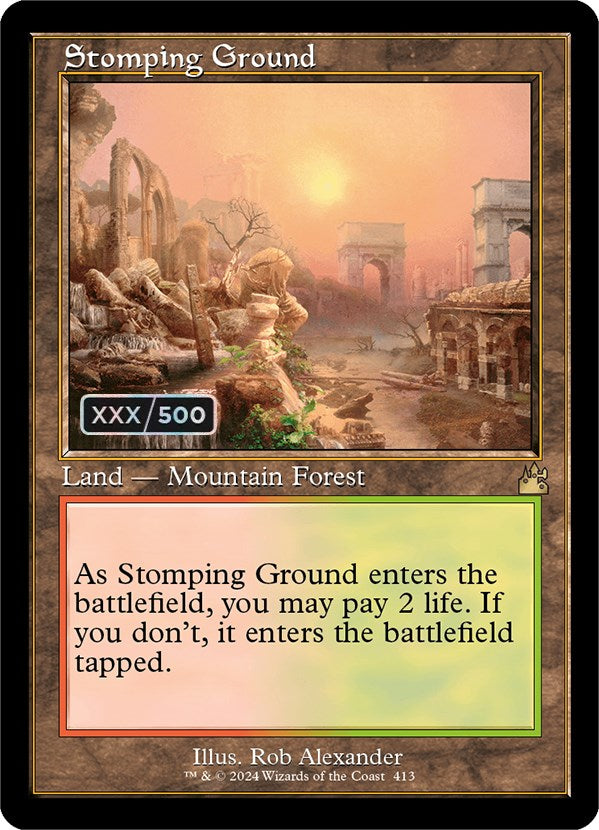 Stomping Ground (Retro) (Serialized) [Ravnica Remastered] | Mega City Incorporated