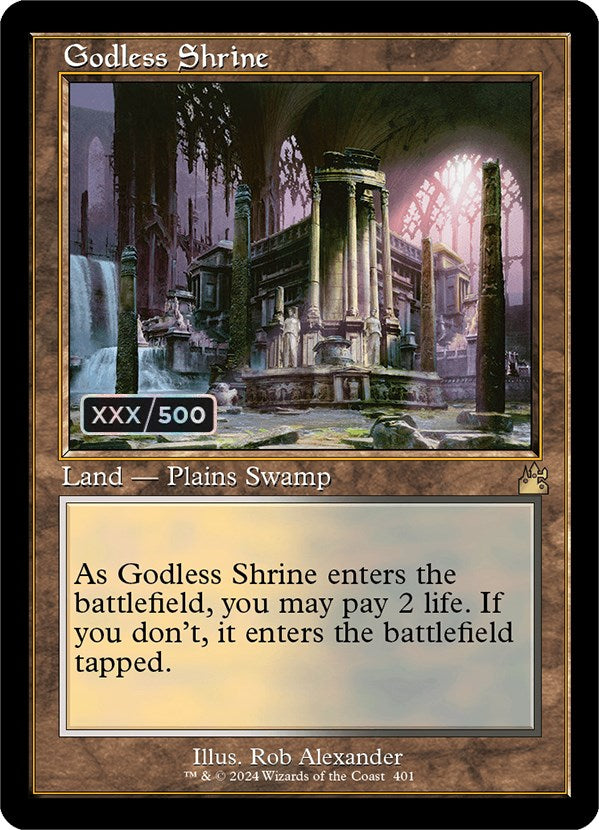 Godless Shrine (Retro) (Serialized) [Ravnica Remastered] | Mega City Incorporated