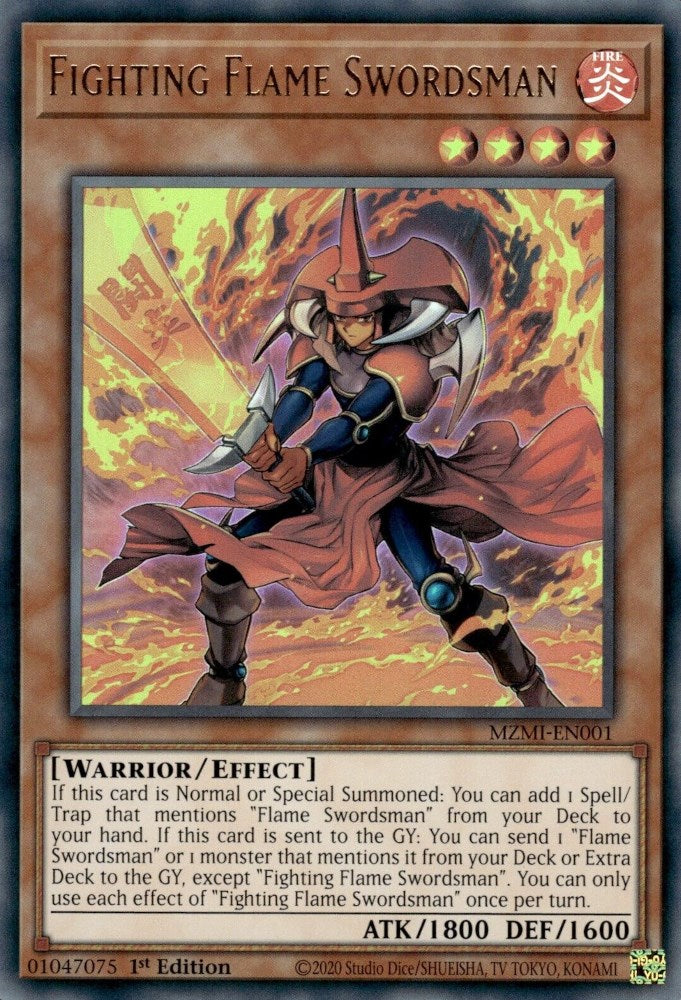 Fighting Flame Swordsman [MZMI-EN001] Ultra Rare | Mega City Incorporated