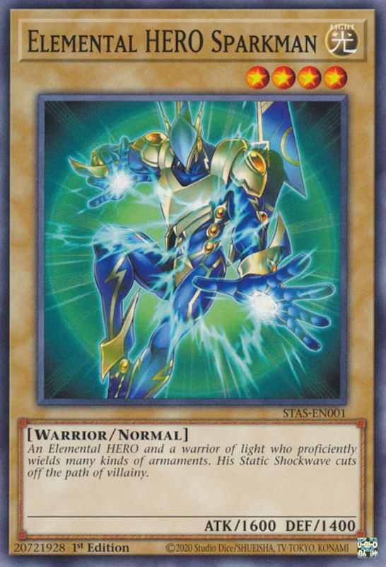 Elemental HERO Sparkman [STAS-EN001] Common | Mega City Incorporated