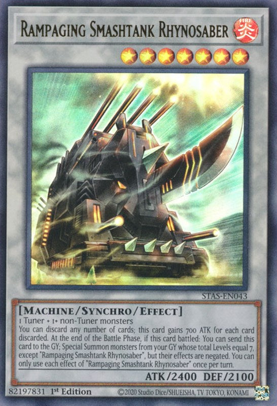 Rampaging Smashtank Rhynosaber [STAS-EN043] Ultra Rare | Mega City Incorporated