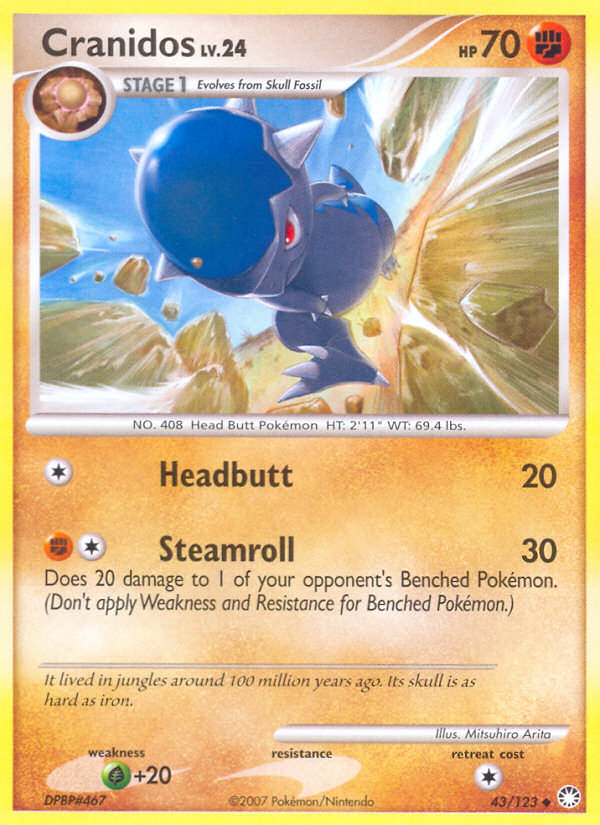 Cranidos (43/123) [Diamond & Pearl: Mysterious Treasures] | Mega City Incorporated