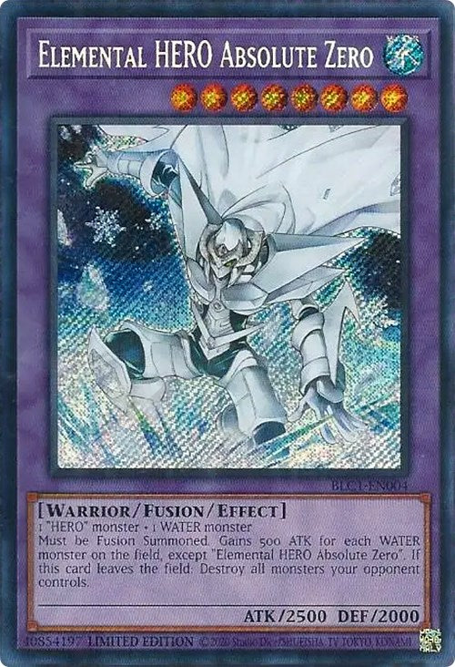 Elemental HERO Absolute Zero [BLC1-EN004] Secret Rare | Mega City Incorporated