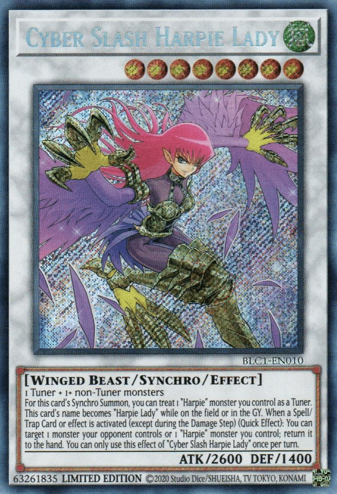 Cyber Slash Harpie Lady [BLC1-EN010] Secret Rare | Mega City Incorporated