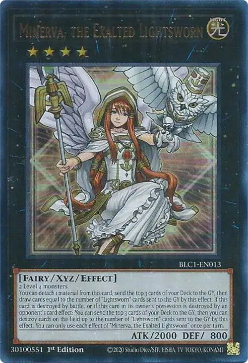 Minerva, the Exalted Lightsworn [BLC1-EN013] Ultra Rare | Mega City Incorporated