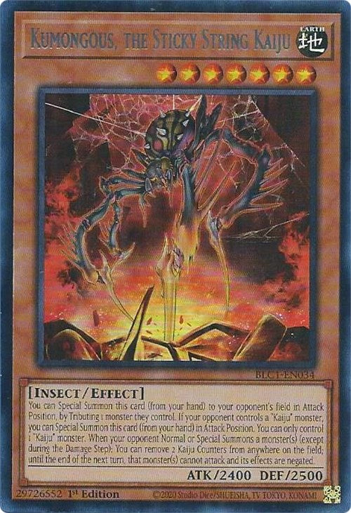 Kumongous, the Sticky String Kaiju (Silver) [BLC1-EN034] Ultra Rare | Mega City Incorporated