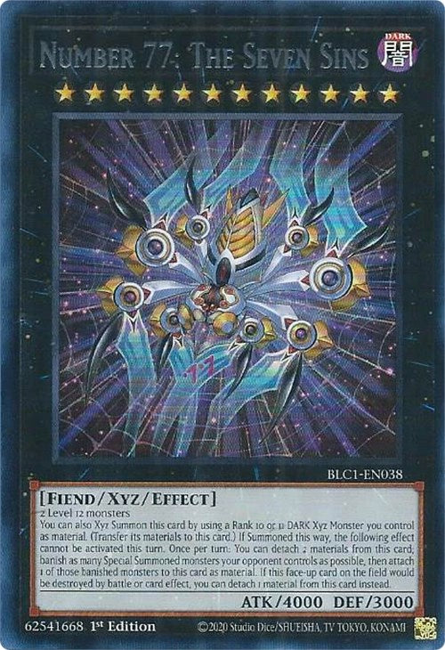 Number 77: The Seven Sins (Silver) [BLC1-EN038] Ultra Rare | Mega City Incorporated