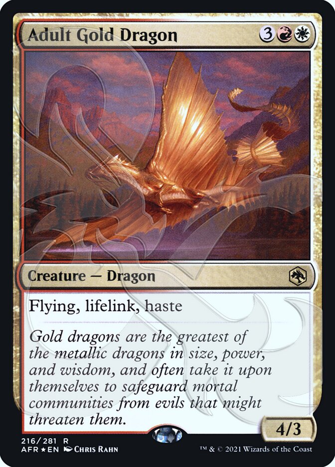 Adult Gold Dragon (Ampersand Promo) [Dungeons & Dragons: Adventures in the Forgotten Realms Promos] | Mega City Incorporated