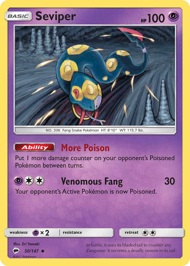 Seviper (50/147) [Sun & Moon: Burning Shadows] | Mega City Incorporated