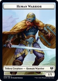 Human Warrior // Emblem - Tyvar Kell Double-sided Token [Kaldheim Tokens] | Mega City Incorporated