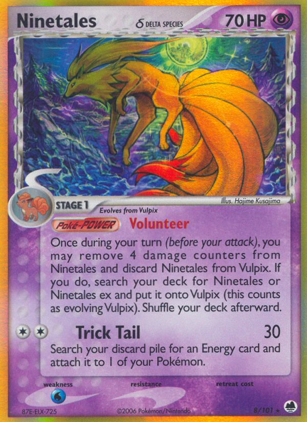 Ninetales (8/101) (Delta Species) [EX: Dragon Frontiers] | Mega City Incorporated