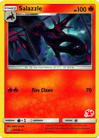 Salazzle (34/236) (Charizard Stamp #7) [Battle Academy 2020] | Mega City Incorporated