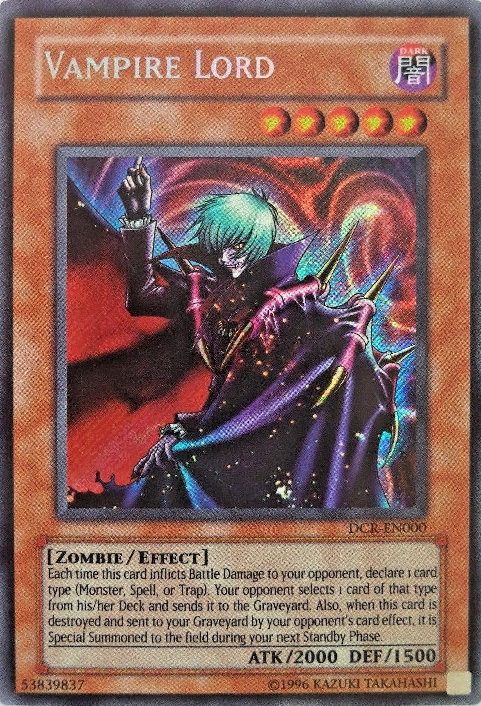 Vampire Lord [DCR-EN000] Secret Rare | Mega City Incorporated