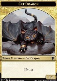 Cat Dragon (009) // Dragon (006) Double-sided Token [Commander 2017 Tokens] | Mega City Incorporated