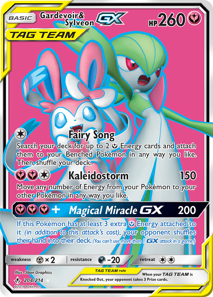 Gardevoir & Sylveon GX (204/214) [Sun & Moon: Unbroken Bonds] | Mega City Incorporated