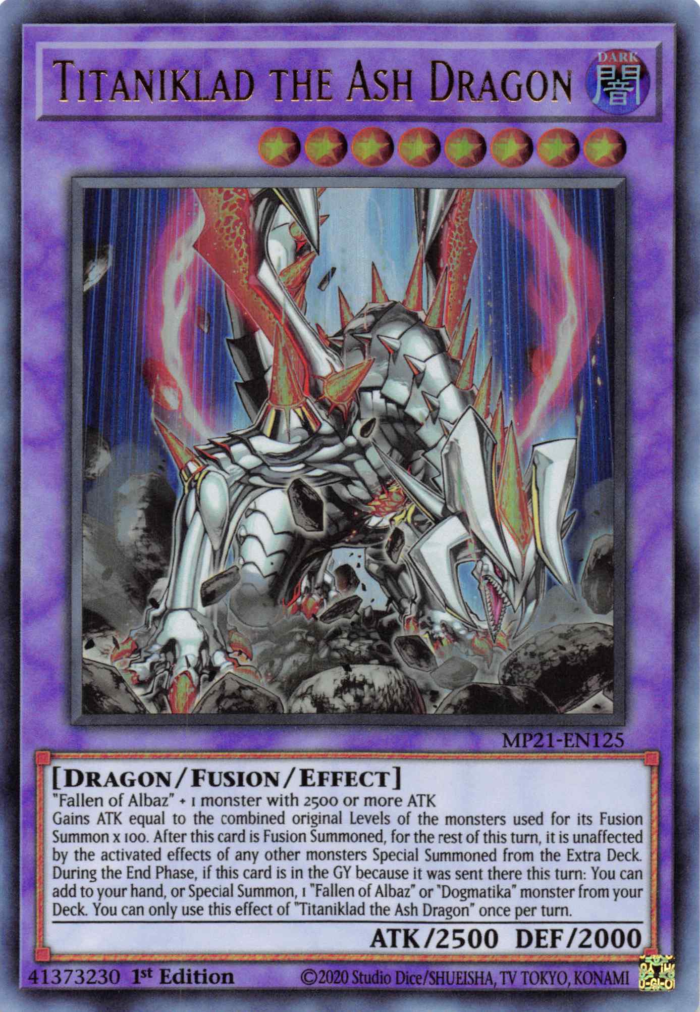 Titaniklad the Ash Dragon [MP21-EN125] Ultra Rare | Mega City Incorporated