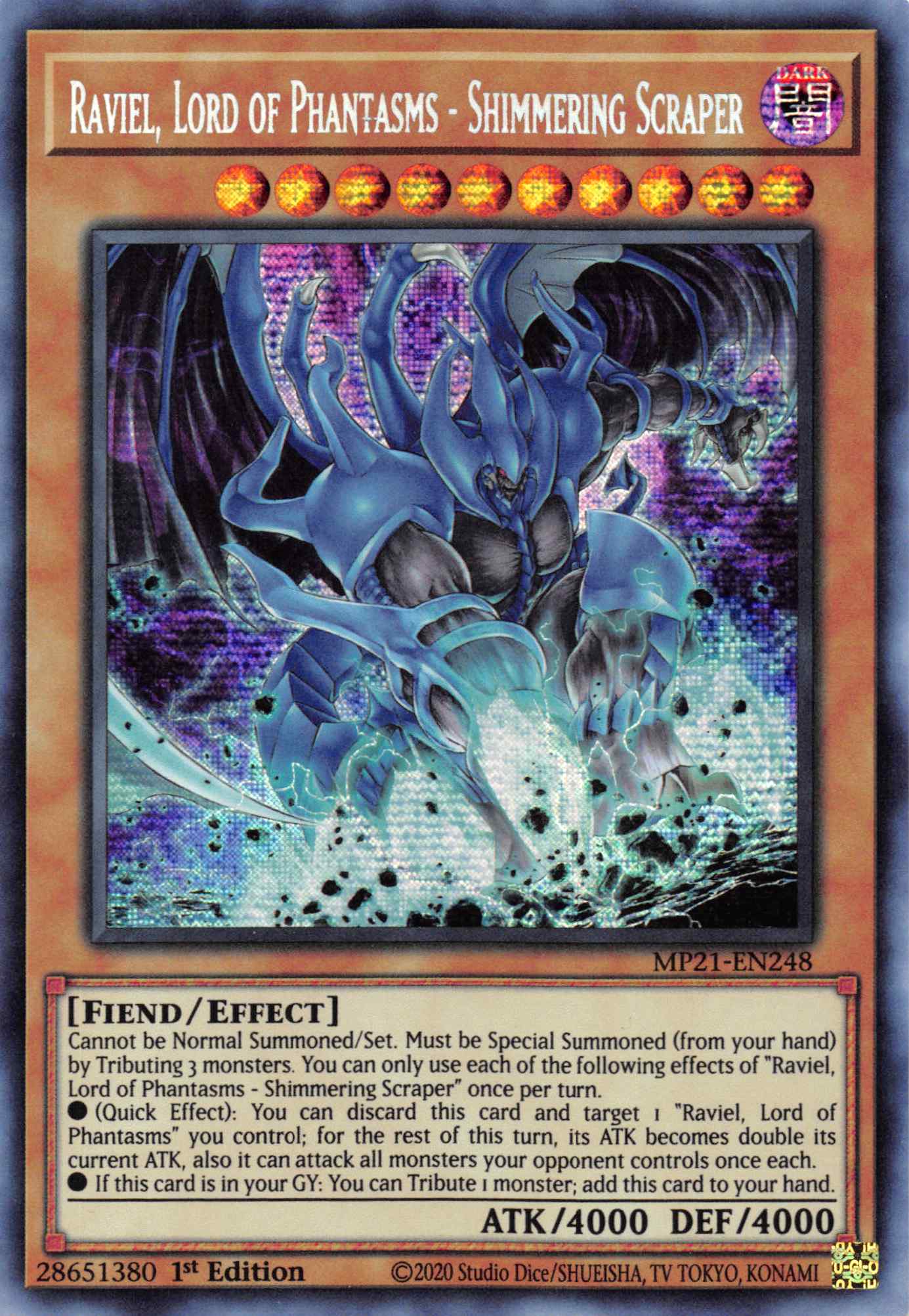 Raviel, Lord of Phantasms - Shimmering Scraper [MP21-EN248] Prismatic Secret Rare | Mega City Incorporated