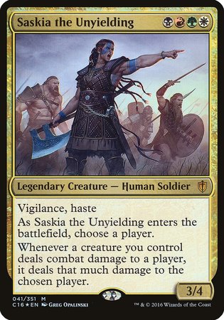 Saskia the Unyielding (Commander 2016) [Commander 2016 Oversized] | Mega City Incorporated