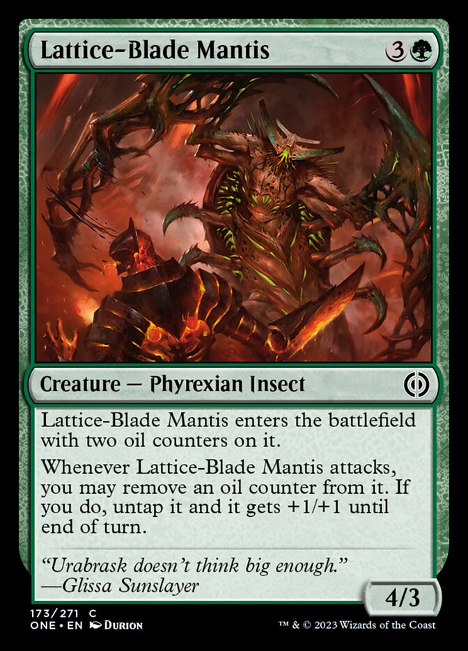 Lattice-Blade Mantis [Phyrexia: All Will Be One] | Mega City Incorporated