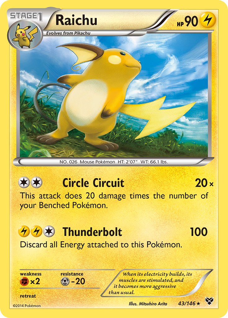 Raichu (43/146) (Cosmos Holo) (Blister Exclusive) [XY: Base Set] | Mega City Incorporated