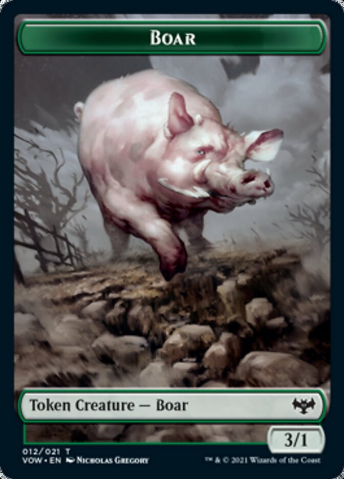 Zombie (008) // Boar Double-sided Token [Innistrad: Crimson Vow Tokens] | Mega City Incorporated