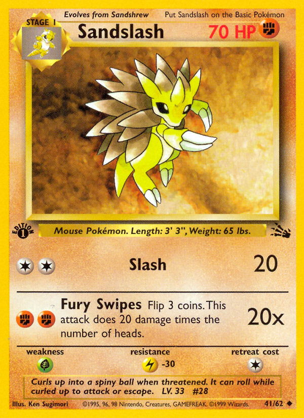 Sandslash (41/62) [Fossil 1st Edition] | Mega City Incorporated