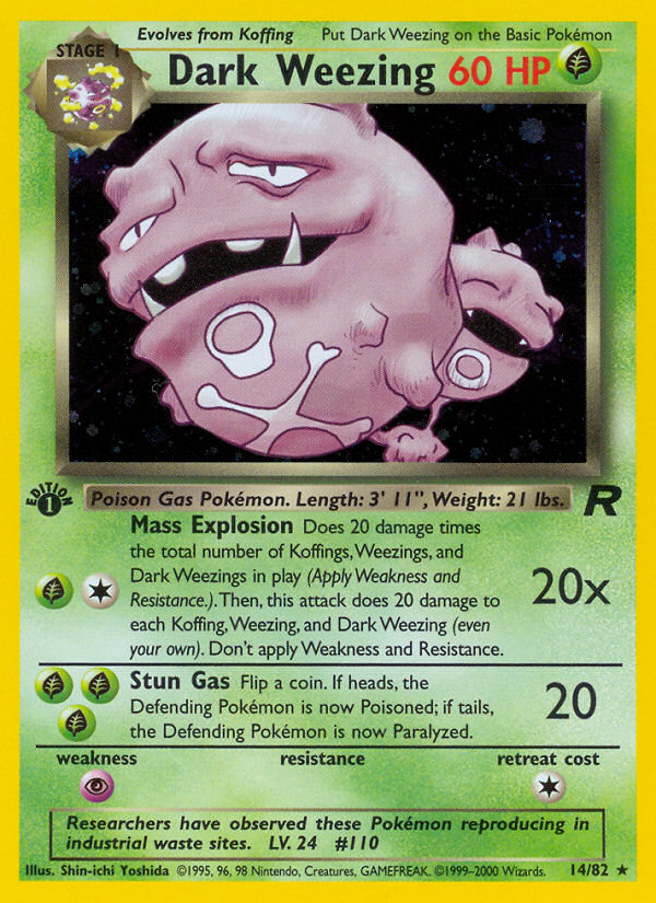 Dark Weezing (14/82) [Team Rocket 1st Edition] | Mega City Incorporated