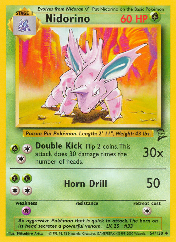 Nidorino (54/130) [Base Set 2] | Mega City Incorporated