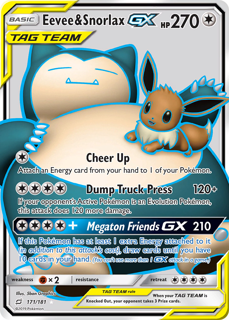 Eevee & Snorlax GX (171/181) [Sun & Moon: Team Up] | Mega City Incorporated