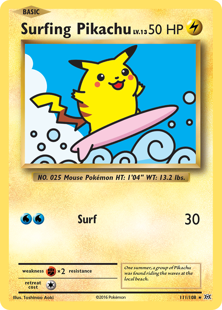 Surfing Pikachu (111/108) [XY: Evolutions] | Mega City Incorporated